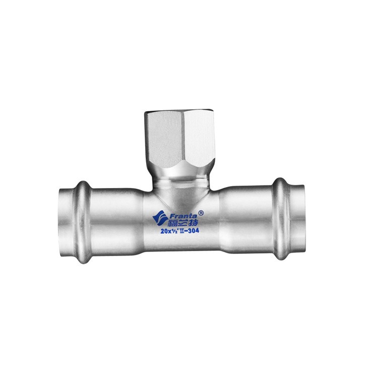 اتصالات سه راهی زنانه با رزوه V استیل ضد زنگ