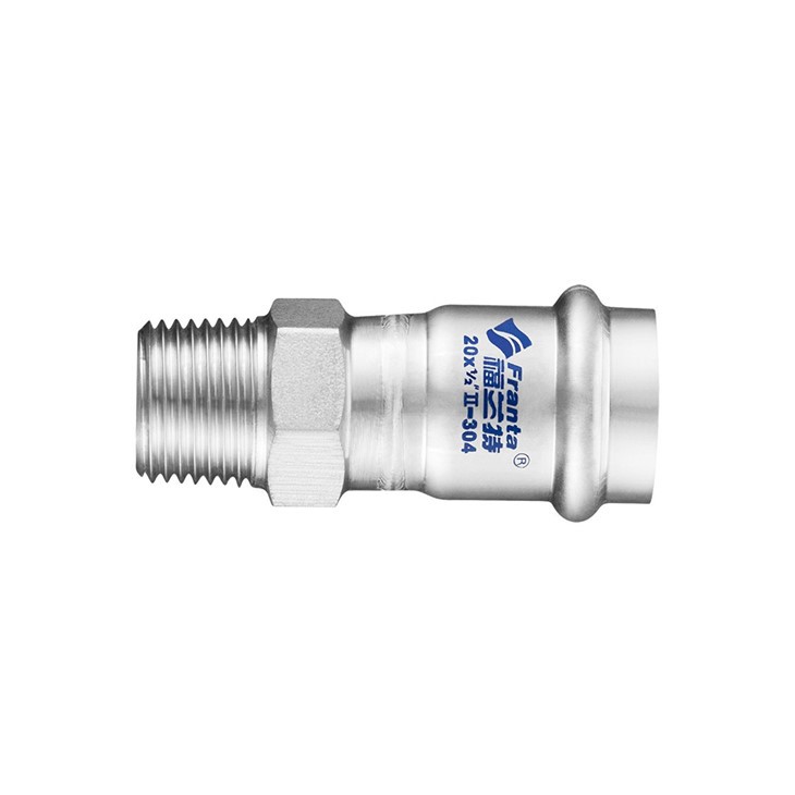 Stainless Steel V Male Threaded Adapter Press Fit